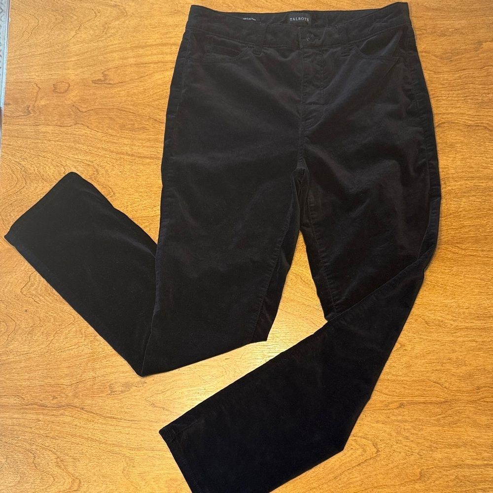 Talbots Velveteen Straight Leg Pants in Black